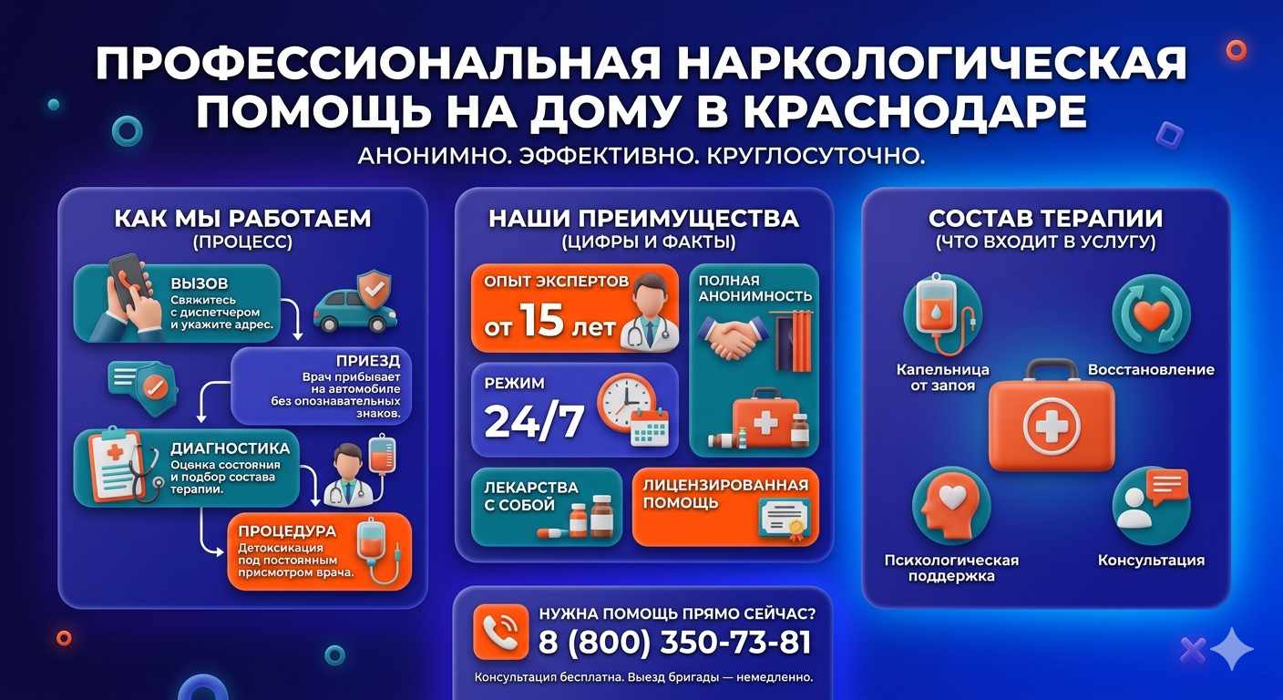 Инфографика о принципах лечения алкоголизма на дому в Сиверском: этапы вызова нарколога, преимущества анонимной детоксикации и состав медицинской помощи.